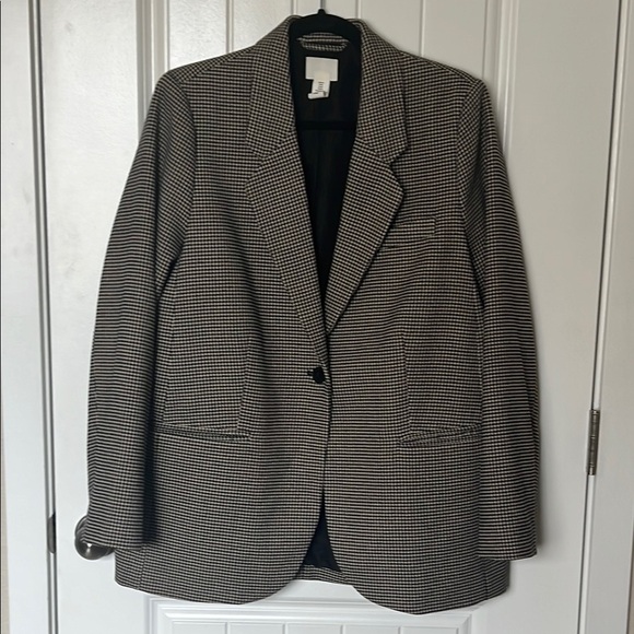 H&M Black and Tan Herringbone Blazer - Picture 1 of 5